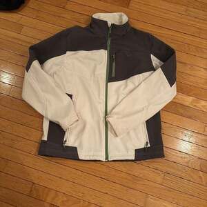 Snozu Performance Softshell Men's Fleece Lined Full Zip Jacket White/Gray Large